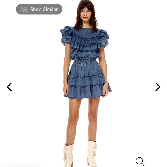 Stellah Dresses & Skirts - STELLAH: Wash Denim Puff Sleeve Dress (L)